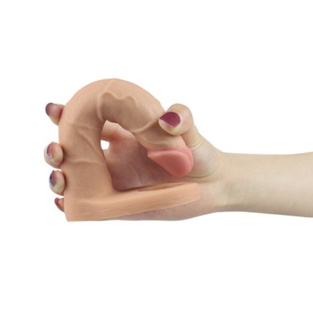 Реалистичная насадка из кибер кожи для двойного проникновения  17 см